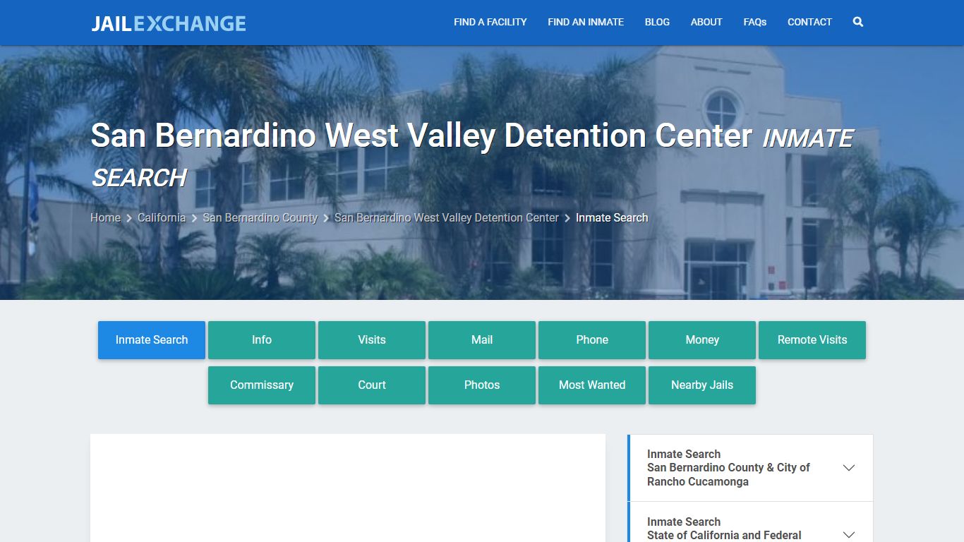 San Bernardino West Valley Detention Center Inmate Search - Jail Exchange