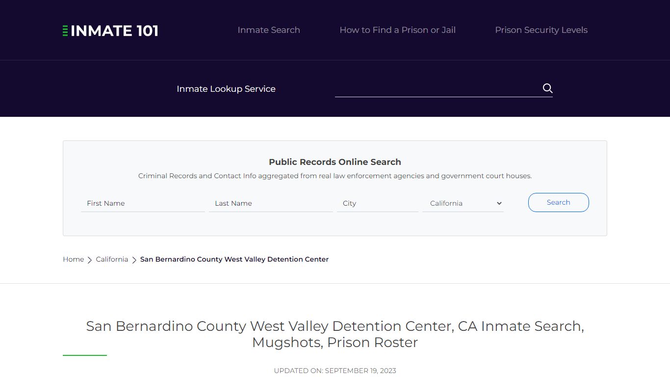 San Bernardino County West Valley Detention Center, CA Inmate Search ...